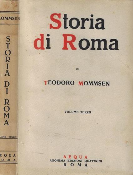 Storia di Roma Vol. III - Theodor Mommsen - copertina