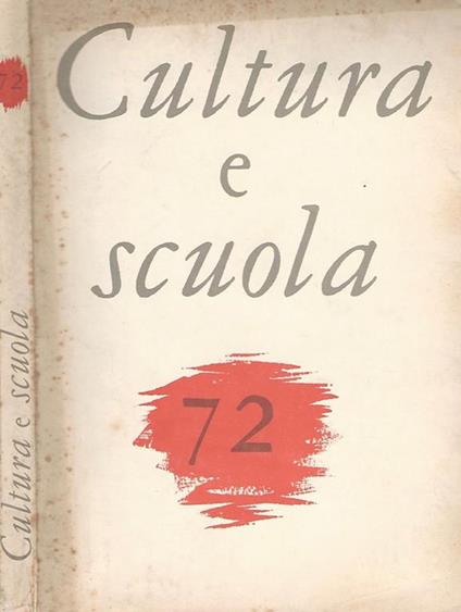 Cultura e scuola n. 72, anno XVIII, ottobre-dicembre 1979 - copertina