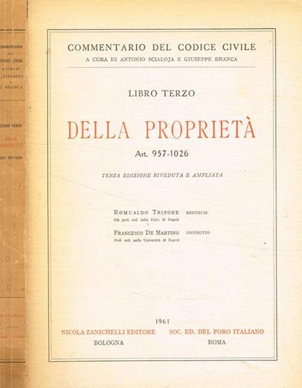 Libro terzo. Della proprietà - Romualdo Trifone - copertina