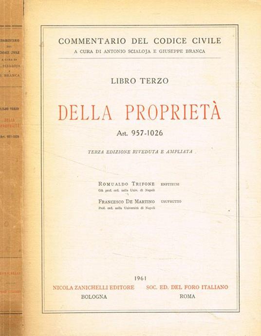 Libro terzo. Della proprietà - Romualdo Trifone - copertina