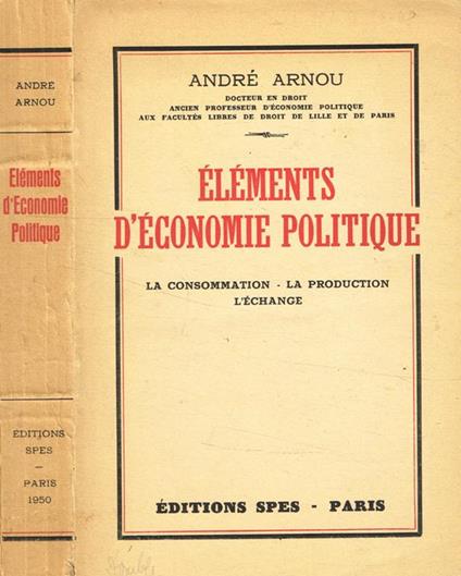 Elements d'economie politique - copertina