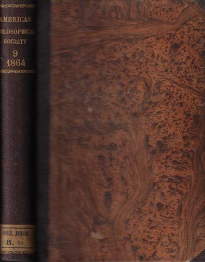 Proceeding of the American Philosophical Society held at Philadelphia promoting useful knowledge Vol. IX 1863-1864 - copertina