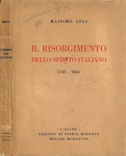 Il risorgimento dello spirito italiano - Massimo Lelj - copertina