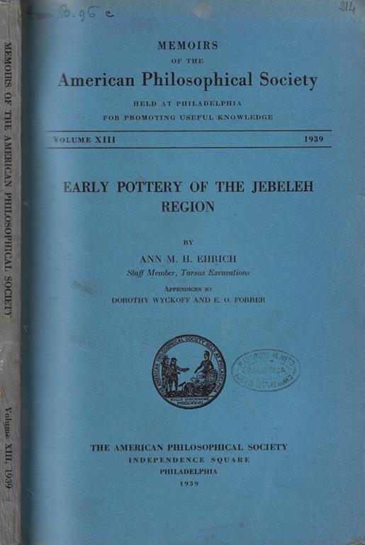 Early Pottery of the jebeleh region - copertina
