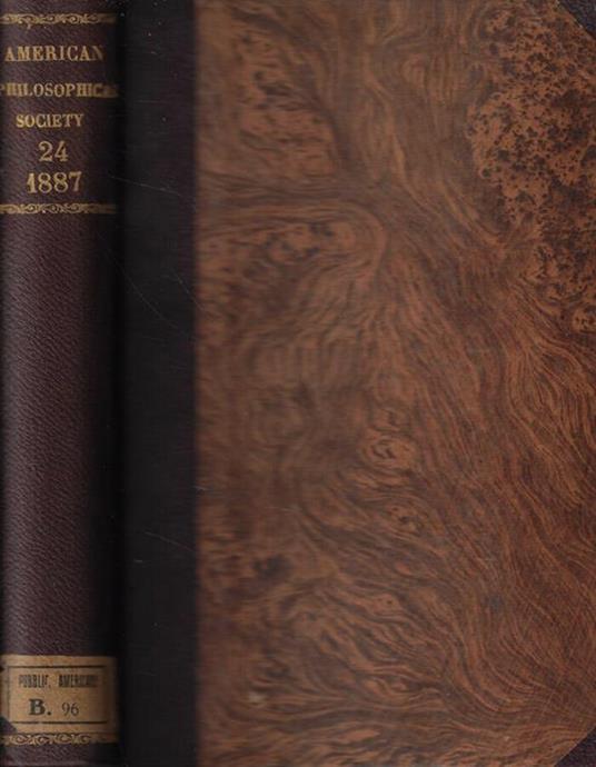 Proceeedings of the American Philosophical Society held at Philadelphia for Promoting useful knowledge 1887 - copertina