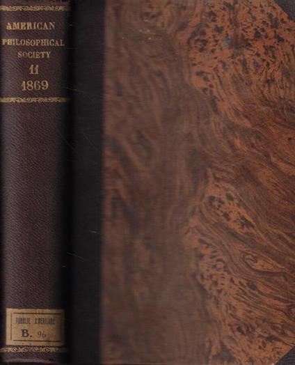 Proceeedings of the American Philosophical Society held at Philadelphia for Promoting useful knowledge January 1869 to December 1870 - copertina