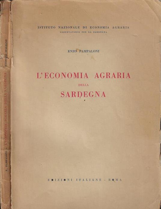 L' economia agraria della Sardegna - Geno Pampaloni - copertina