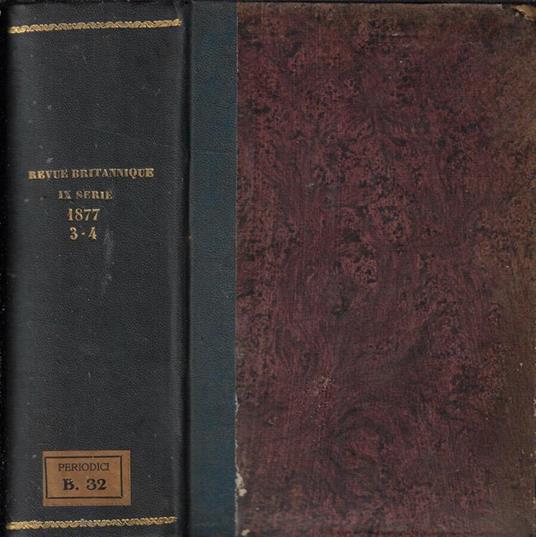 Revue Britannique Anno 1877 Tomo III-IV - copertina