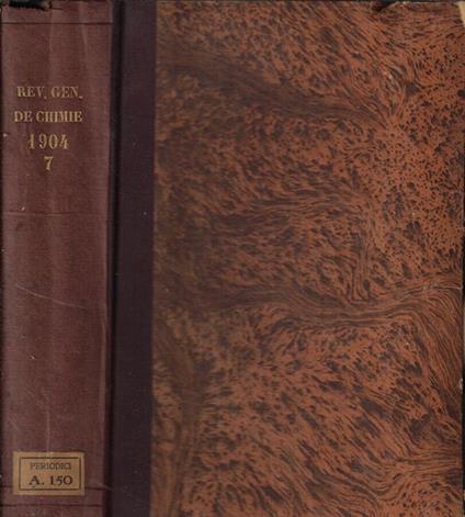 Revue Générale de Chimie pure et appliquee anno 1904 - copertina