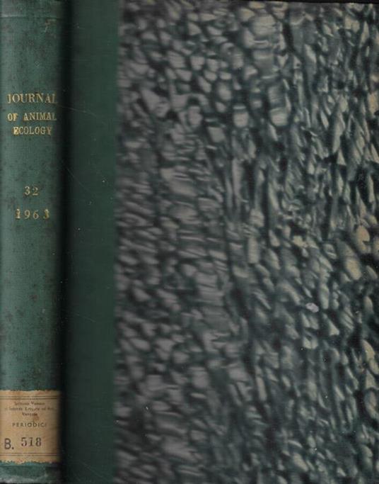 The  Journal of Animal Ecology n. 1-2-3 Anno 1963 - copertina