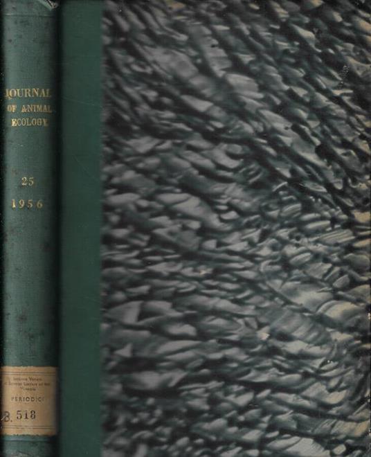 The  Journal of Animal Ecology n. 1-2 Anno 1956 - copertina