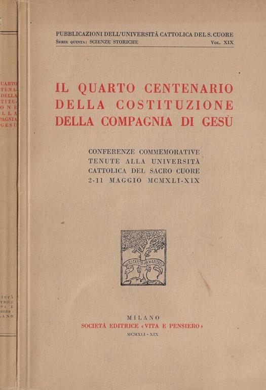 Il  quarto centenario della costituzione della Compagnia di Gesù - copertina