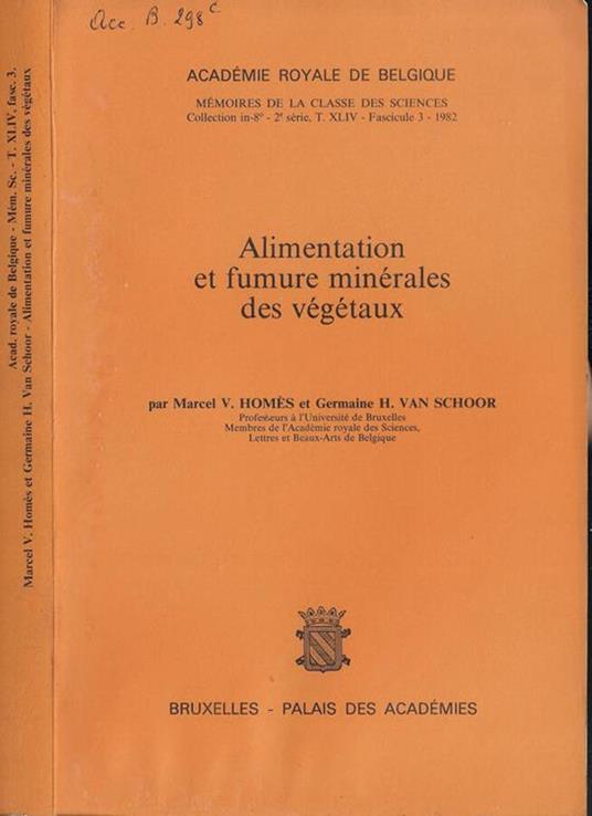 Alimentation et fumure minérales des végétaux - copertina