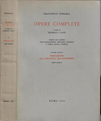 Opere complete Vol. V parte IV - Francesco Ferrara - copertina
