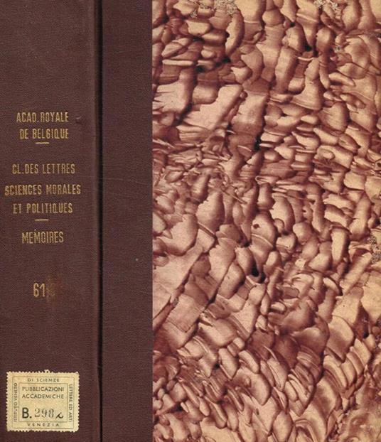 Academie royal de belgique. Memoires de la classe des lettres, serie II, tome LXI, fasc.1, 3 - copertina