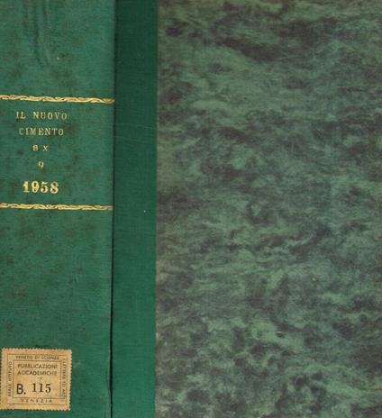 Il  nuovo cimento. Organo della società italiana di fisica. Serie X, tomo IX, 1958 - copertina