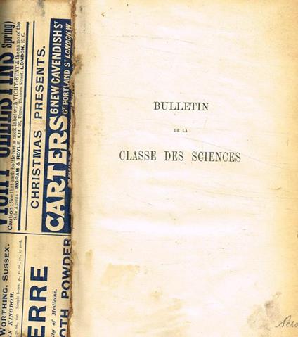 Academie royale de belgique. Bullettin de la classe des sciences 1901 - copertina