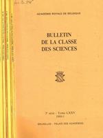 Academie royale de belgique. Bullettin de la classe des sciences. 5 serie, tome LXXV 1989, fasc.1, 2/3, 4, 5, 10, 11