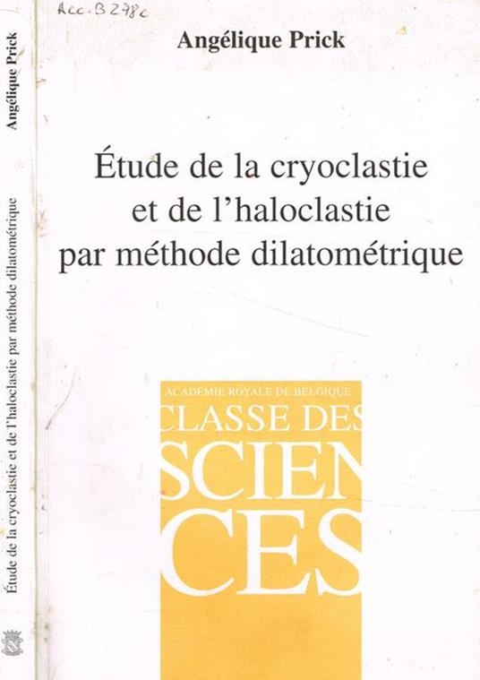 Etude de la cryoclastie et de l'haloclastie par methode dilatometrique - copertina