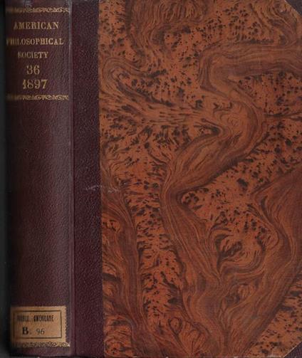 Proceedings of the American Philosophical Society Vol. XXXVI 1897 - copertina