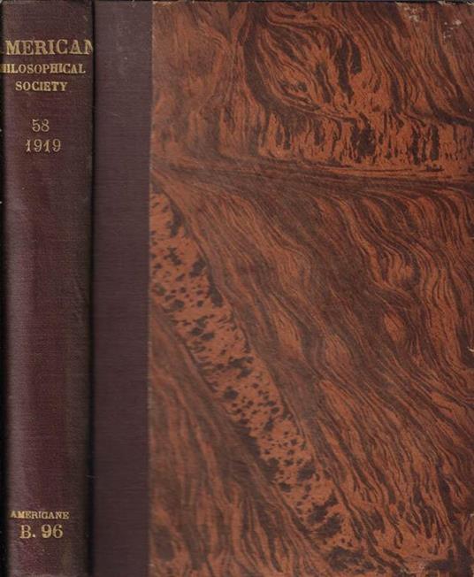 Proceedings of the American Philosophical Society held at Philadelphia for promoting useful knowledge Vol. LVIII 1919 - copertina