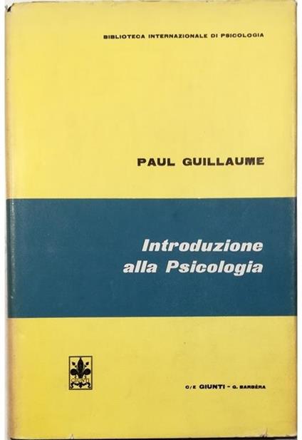 Introduzione alla psicologia - Paul Guillaume - copertina