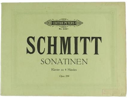 Sonatinen Für Pianoforte Su Vier Händen, Herausgegeben Von Richard Hofmann. Band Ii. Op. 209 - copertina