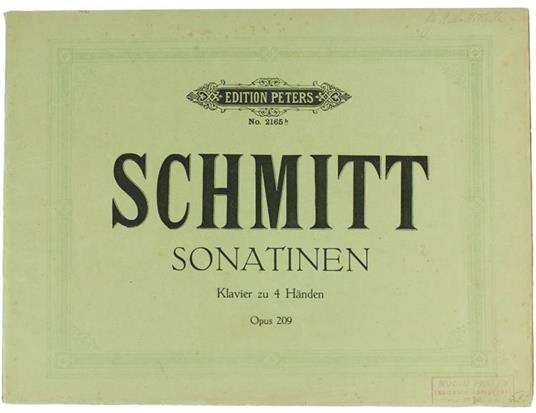 Sonatinen Für Pianoforte Su Vier Händen, Herausgegeben Von Richard Hofmann. Band Ii. Op. 209 - copertina