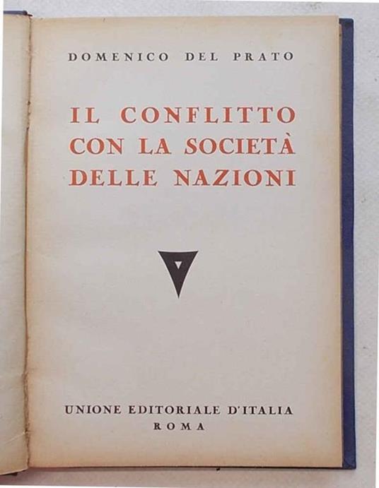 Il conflitto con la Società delle Nazioni - Domenico da Prato - copertina