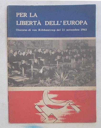 Per la libertà dell'Europa - Rudolf von Ribbentrop - copertina