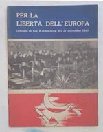 Per la libertà dell'Europa