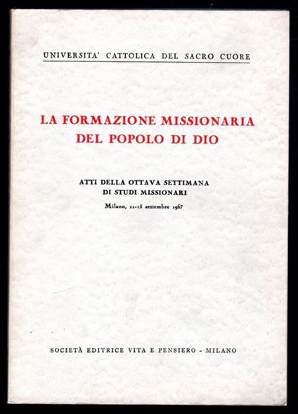 La formazione missionaria del popolo di Dio - copertina