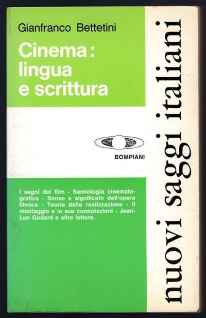 Cinema: lingua e scrittura - Gianfranco Bettetini - copertina