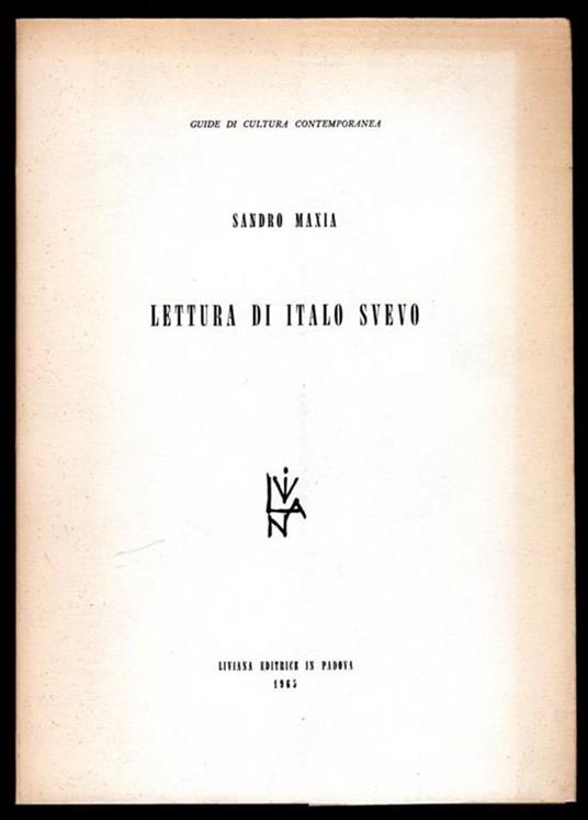 Lettura di Italo Svevo - Sandro Maxia - copertina