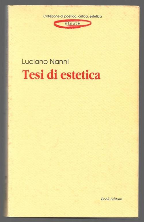 Tesi di estetica - Luciano Nanni - copertina