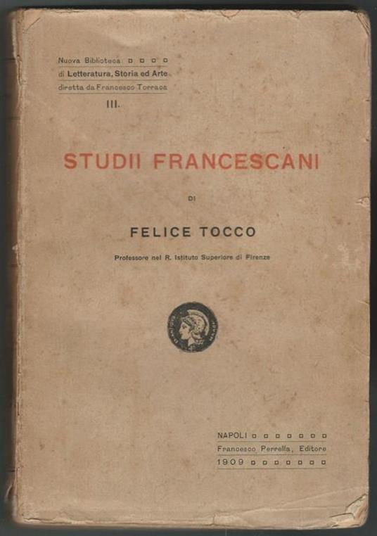 Studii francescani - Felice Tocco - copertina