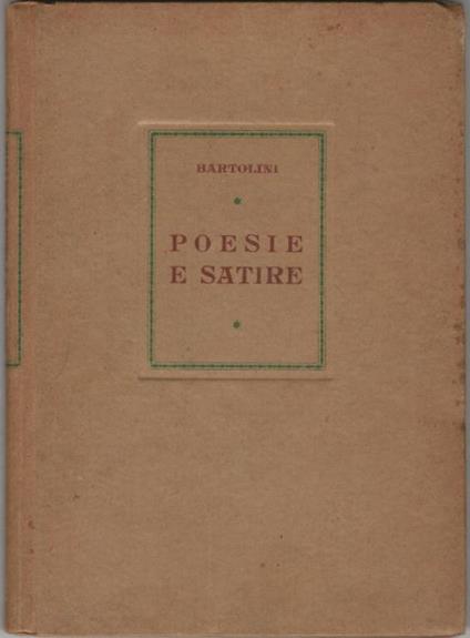 Poesie e satire - Luigi Bartolini - copertina