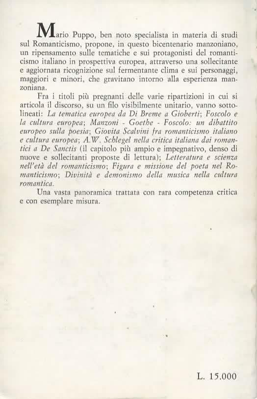 Romanticismo italiano e Romanticismo europeo - Mario Puppo - 2