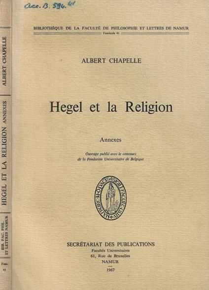 Hegel et la Religion - copertina