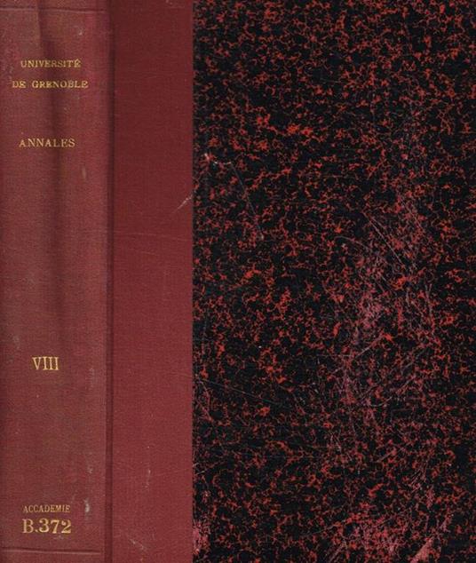 Annales de l'université de Grenoble. Tome VIII, 1896 - copertina