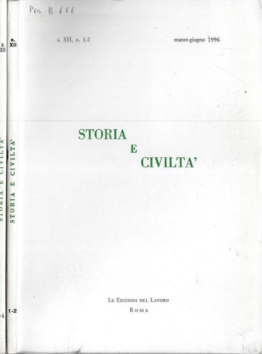 Storia e civiltà anno 1996 - copertina