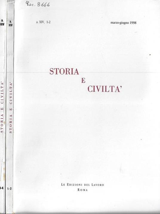 Storia e civiltà anno 1998 - copertina