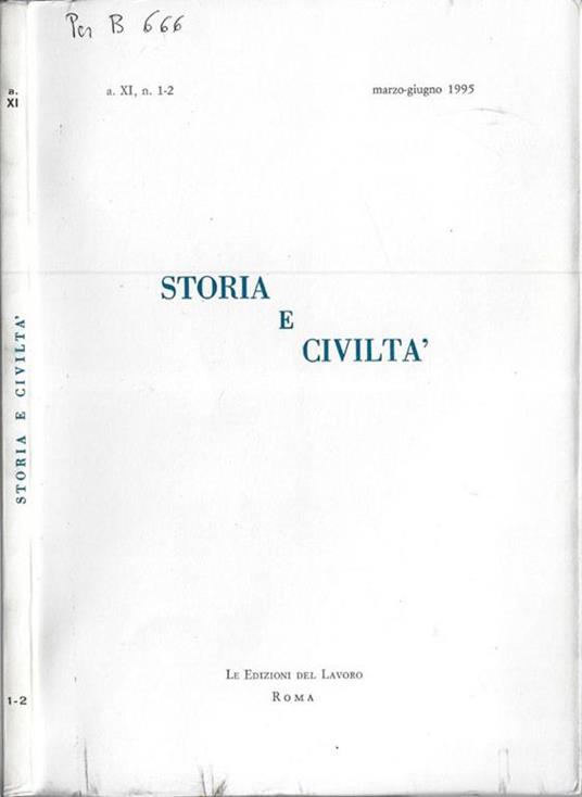 Storia e civiltà n. 1-2 anno 1995 - copertina