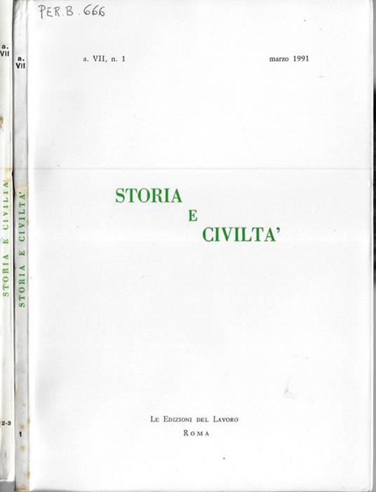 Storia e civiltà anno 1991 - copertina