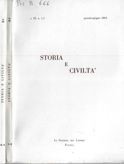 Storia e civiltà anno 1993 - copertina