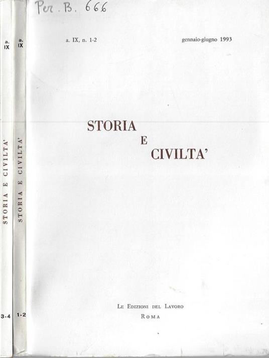 Storia e civiltà anno 1993 - copertina