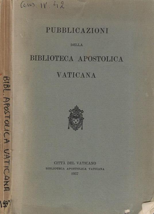 Pubblicazioni della biblioteca apostolica vaticana - copertina