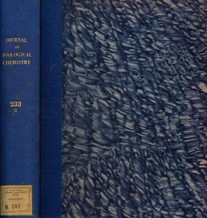 The journal of biological chemistry. Volume 233, number 4, 5, 6, 1958 - copertina