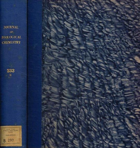 The journal of biological chemistry. Volume 233, number 4, 5, 6, 1958 - copertina