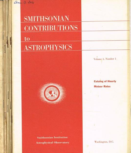Smithsonian contributions to astrophysics. Vol.4, 6fasc. - copertina